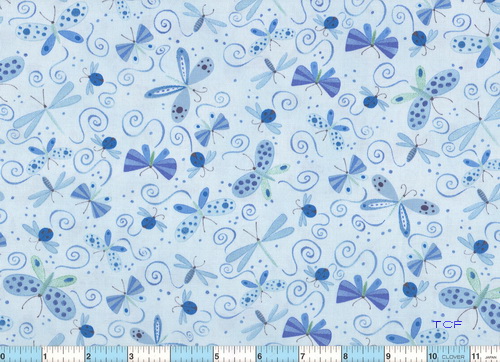 Dragonfly Ladybug Butterfly Butterflies Whimsey Blue